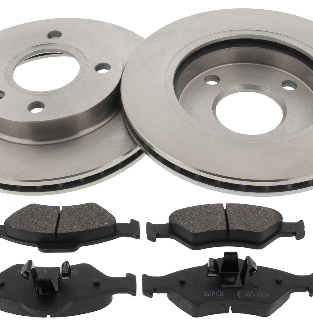 Front Brake Discs Pads Kit For FORD FIESTA, KA, COURIER, MAZDA 121