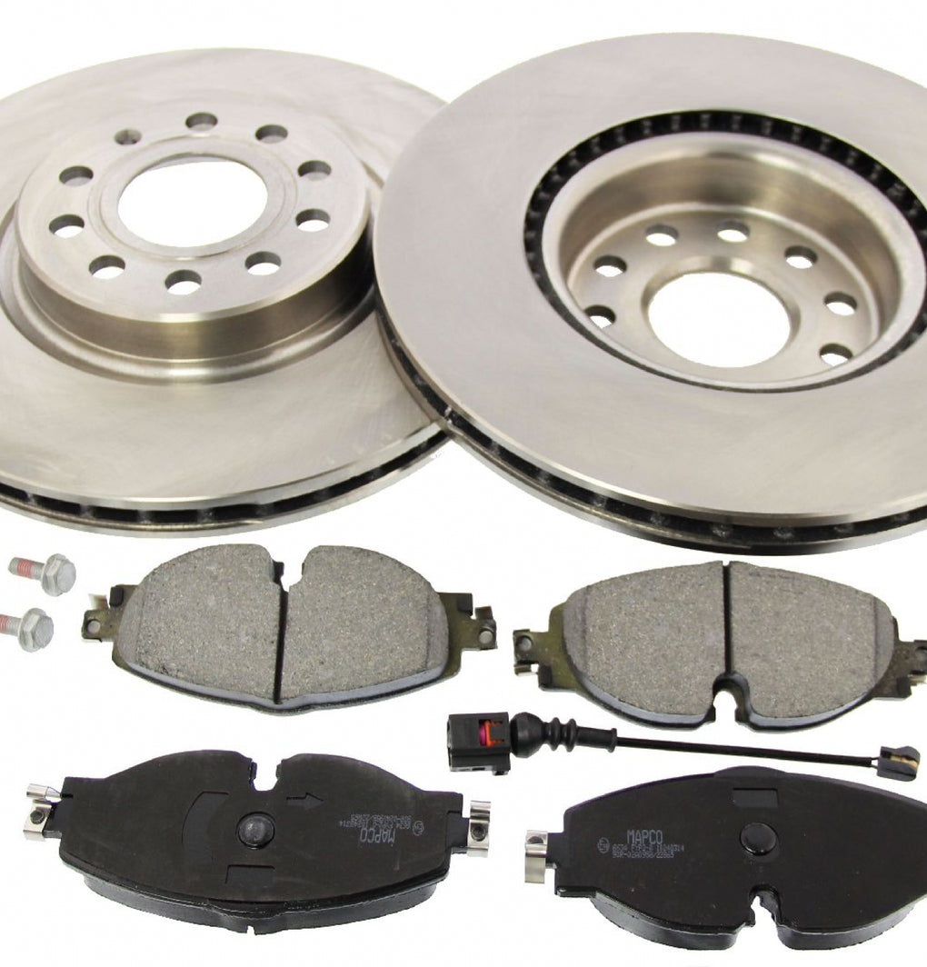 Front Brake Discs Pads Kit For AUDI A3, Q2, Q3, TT, CUPRA FORMENTOR, LEON, SEAT ATECA, LEON, SKODA KAROQ, OCTAVIA, SUPERB, VW ARTEON, CADDY , VW GOLF, PASSAT, TIGUAN, TOURAN