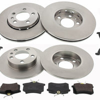 Front, Rear Brake Discs Pads Kit For AUDI A1, A2, A3, SEAT IBIZA, LEON, TOLEDO, SKODA FABIA, ROOMSTER, VW BORA, GOLF, POLO