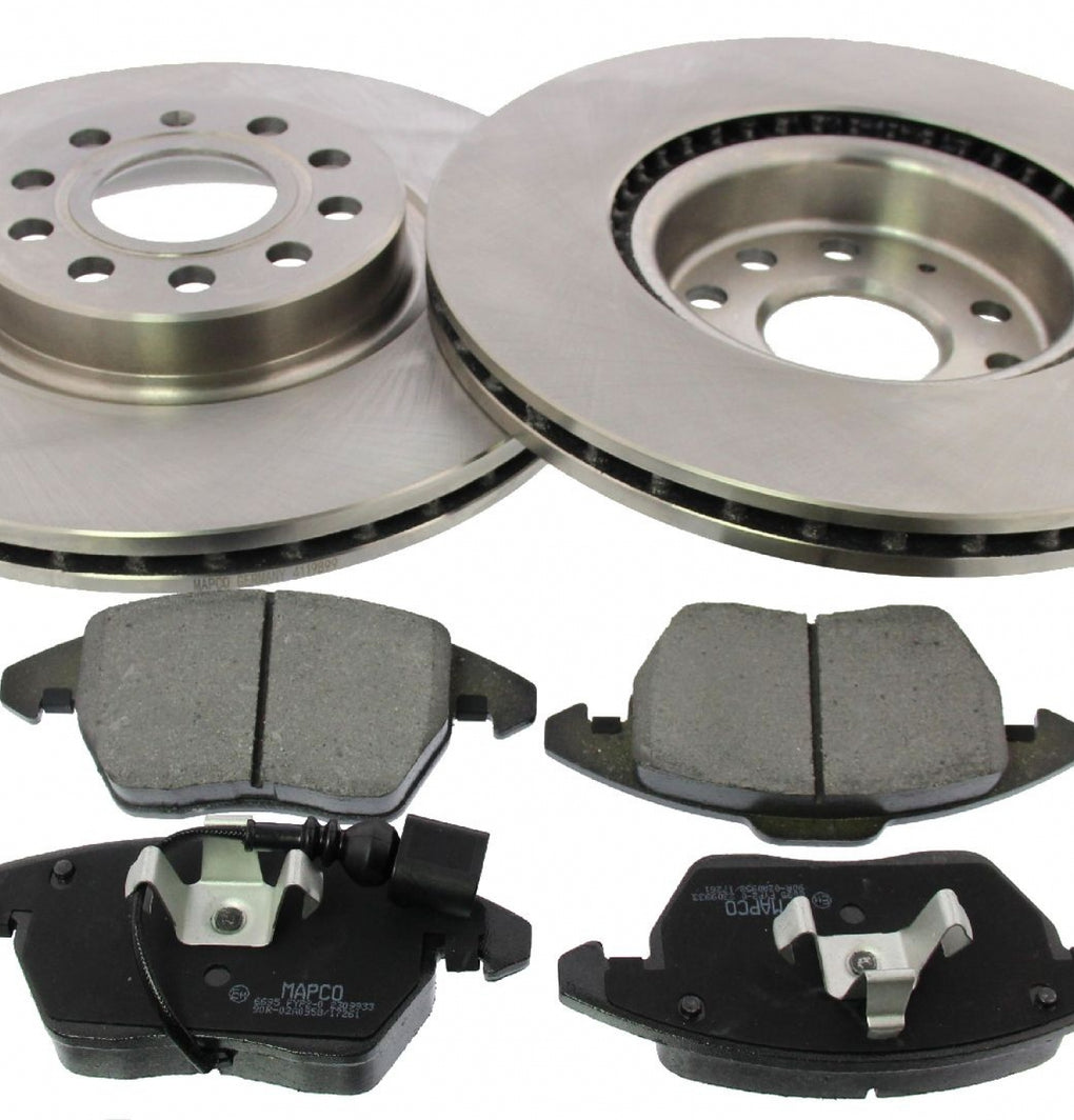 Front Brake Discs Pads Kit For AUDI A1, A3, TT, SEAT LEON, ALTEA, SKODA OCTAVIA, SUPERB, YETI, VW BEETLE, CADDY, CC, EOS, GOLF, PASSAT, TOURAN