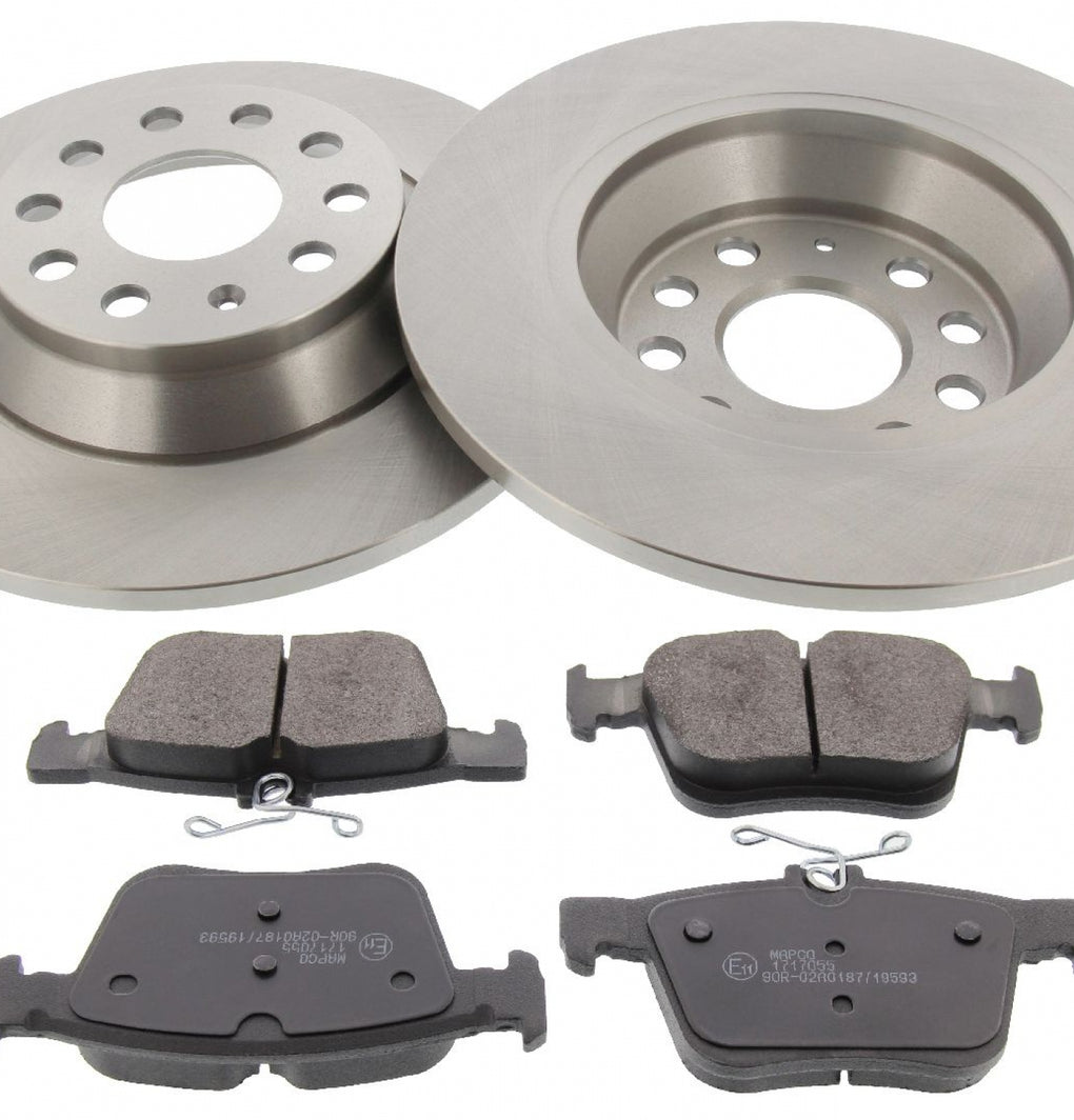 Rear Brake Discs Pads Kit For AUDI A3, TT, SKODA KODIAQ, SUPERB, VW ARTEON, GOLF, PASSAT, TIGUAN, TOURAN