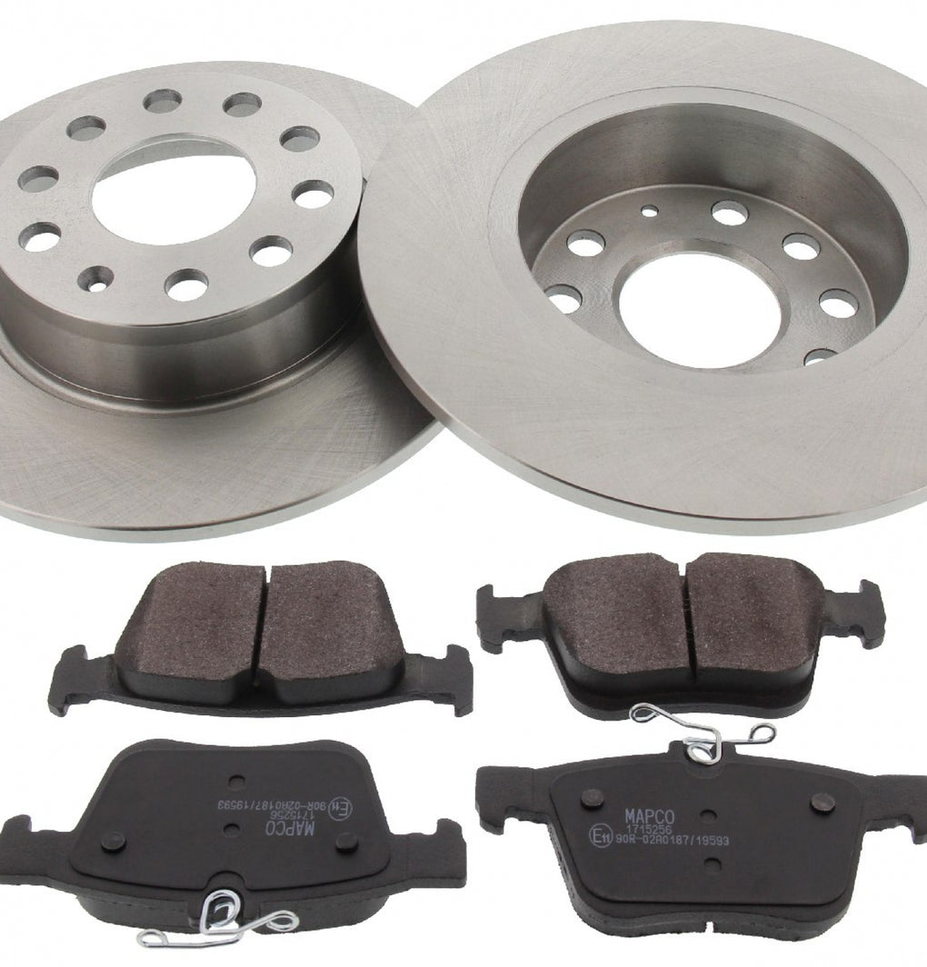 Rear Brake Discs Pads Kit For AUDI A3, Q2, TT, SEAT ATECA, LEON, SKODA KAROQ, VW GOLF, TOURAN