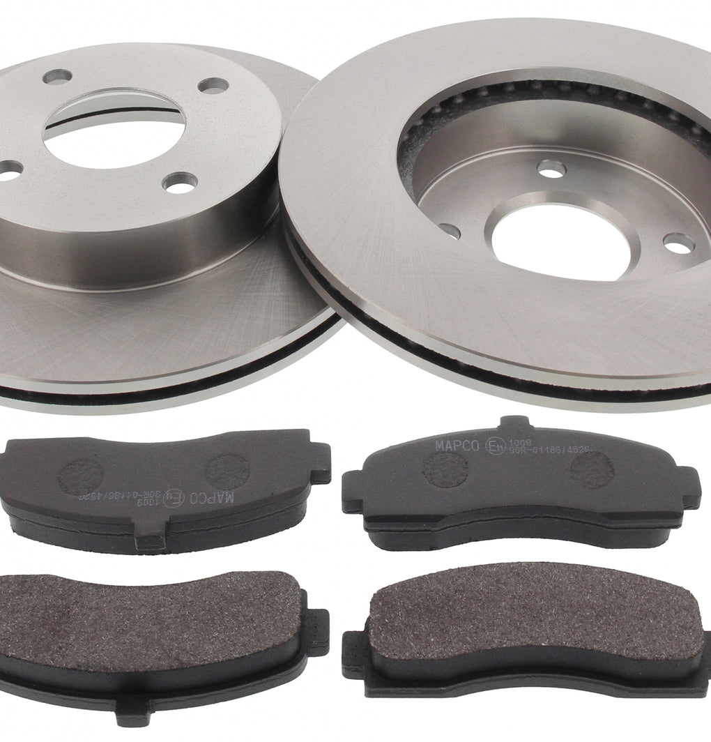Front Brake Discs Pads Kit For NISSAN MICRA II