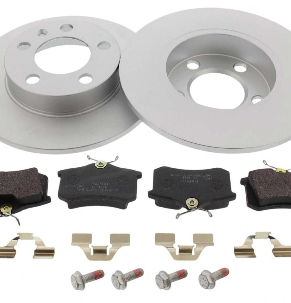 Rear Brake Discs Pads Kit For AUDI A1, A2, A3, TT, SEAT CORDOBA, IBIZA, LEON, TOLEDO, SKODA FABIA, OCTAVIA, ROOMSTER, VW BORA, GOLF, NEW BEETLE, POLO