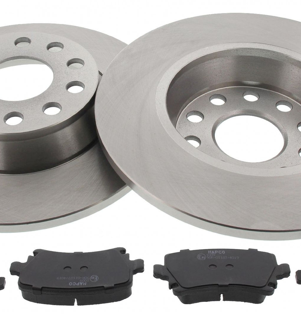 Rear Brake Discs Pads Kit For AUDI A3, Q3, SEAT ALHAMBRA, ALTEA, LEON, TOLEDO, SKODA OCTAVIA, SUPERB, YETI, VW CC, EOS, GOLF, PASSAT, TOURAN