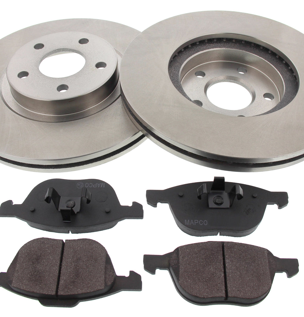 Front Brake Discs Pads Kit For FORD C-MAX, FOCUS, GRAND C-MAX, TRANSIT, VOLVO C30, V40